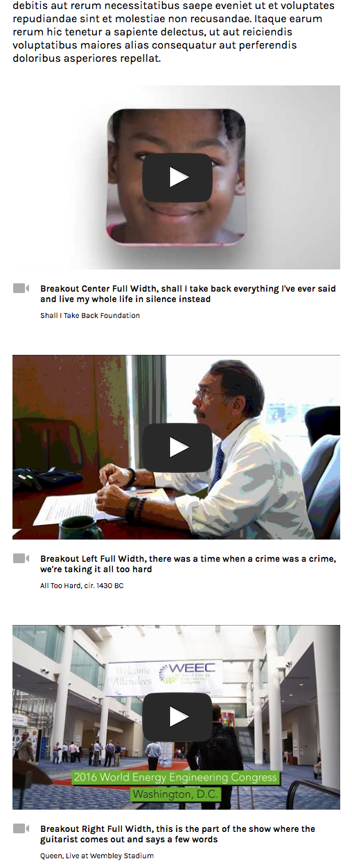 A screenshot demonstrating videos on an Energy.Gov page on a narrow screen.
